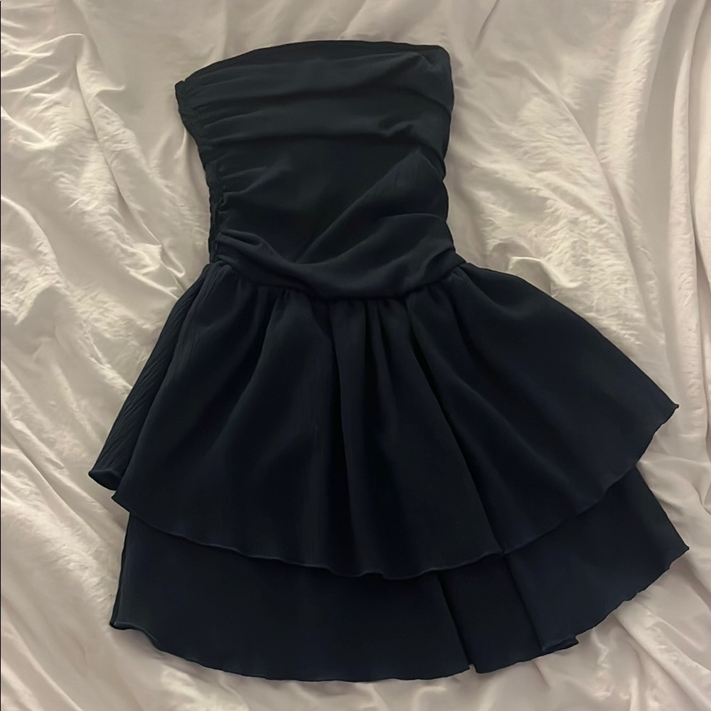 Elegant navy Strapless Dress